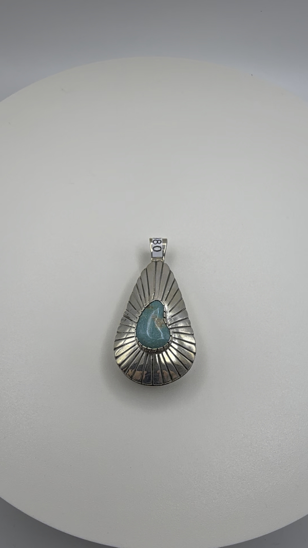 Vintage Domed Kingman Turquoise Pendant