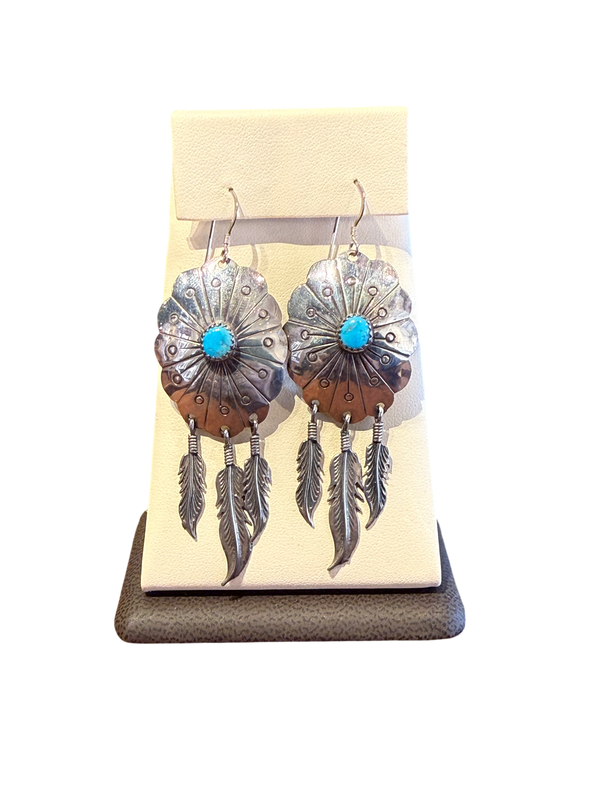 Shield and Feather Earrings