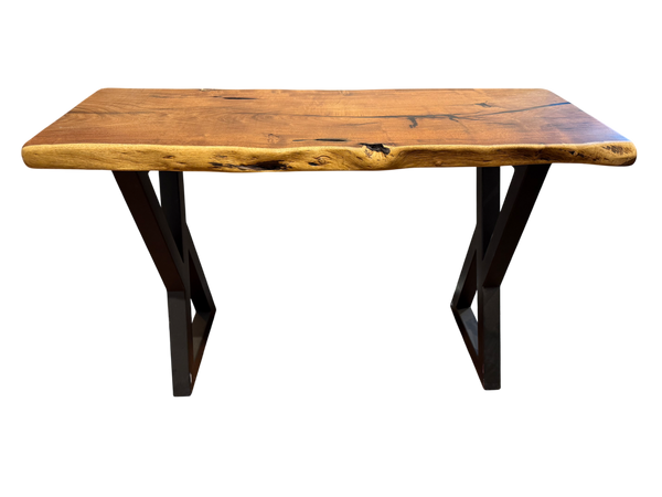 Mesquite Sofa Table with Black Onyx Inlay