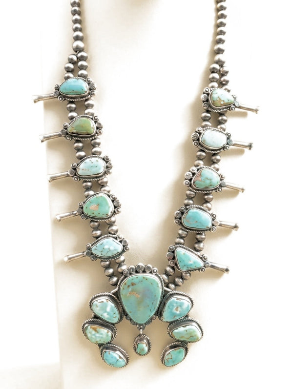 Kingman Turquoise Squash Blossom