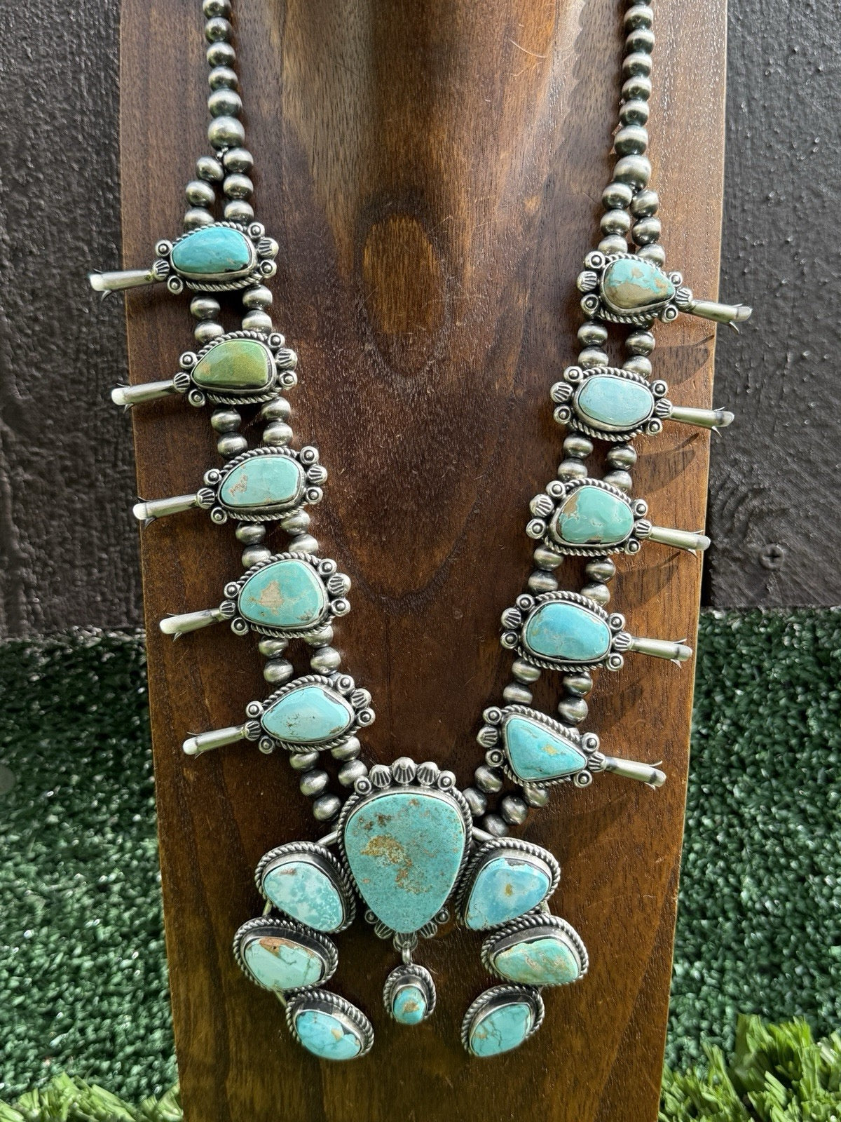 K Y - Kingman Turquoise Squash Blossom