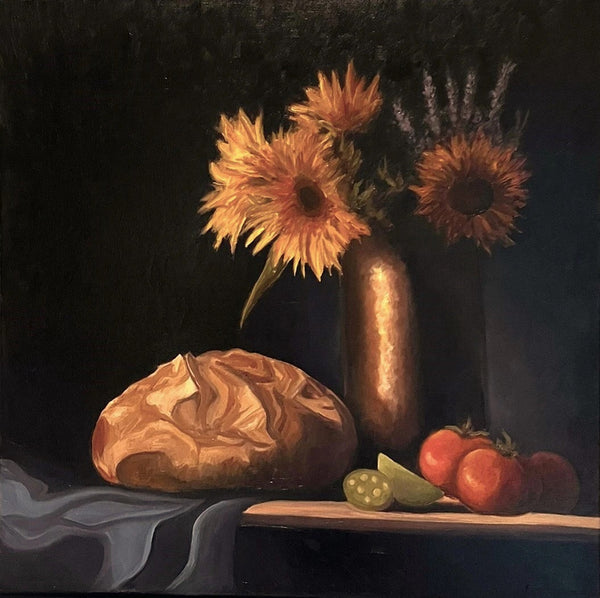 Bread. Sunflower. Tomatoes