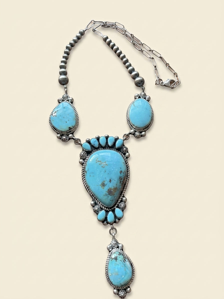 Turquoise Lariat Necklace, Divine West Gallery