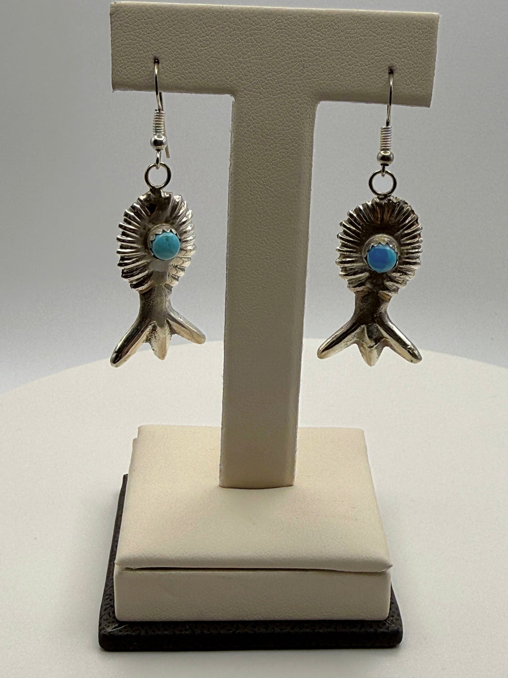 Squash Blossom Earrings with Sleeping Beauty Turquoise — Divine West