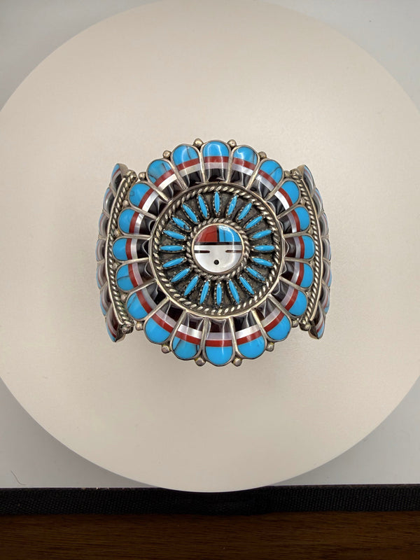 Vintage Sun-God Inlay Cuff