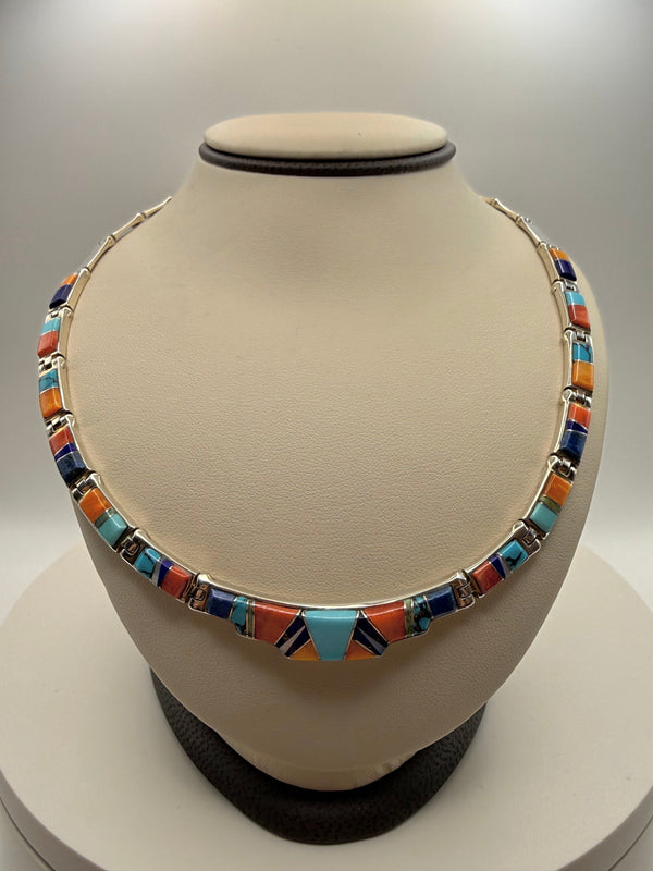 Multi-Stone Inlay Necklace