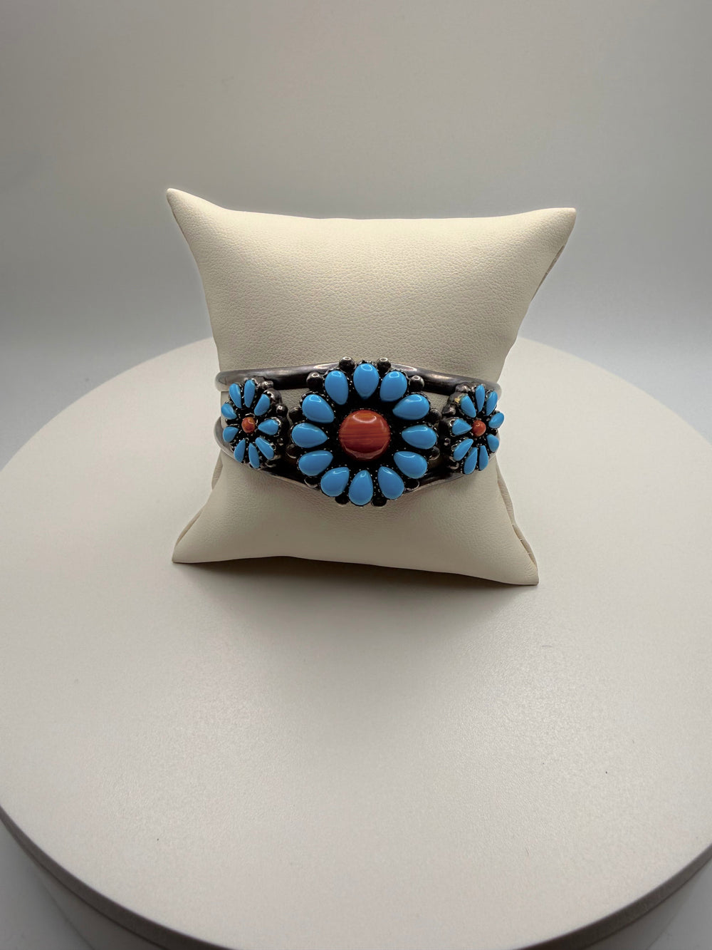 Needlepoint Turquoise and Coral Bracelet — Divine West