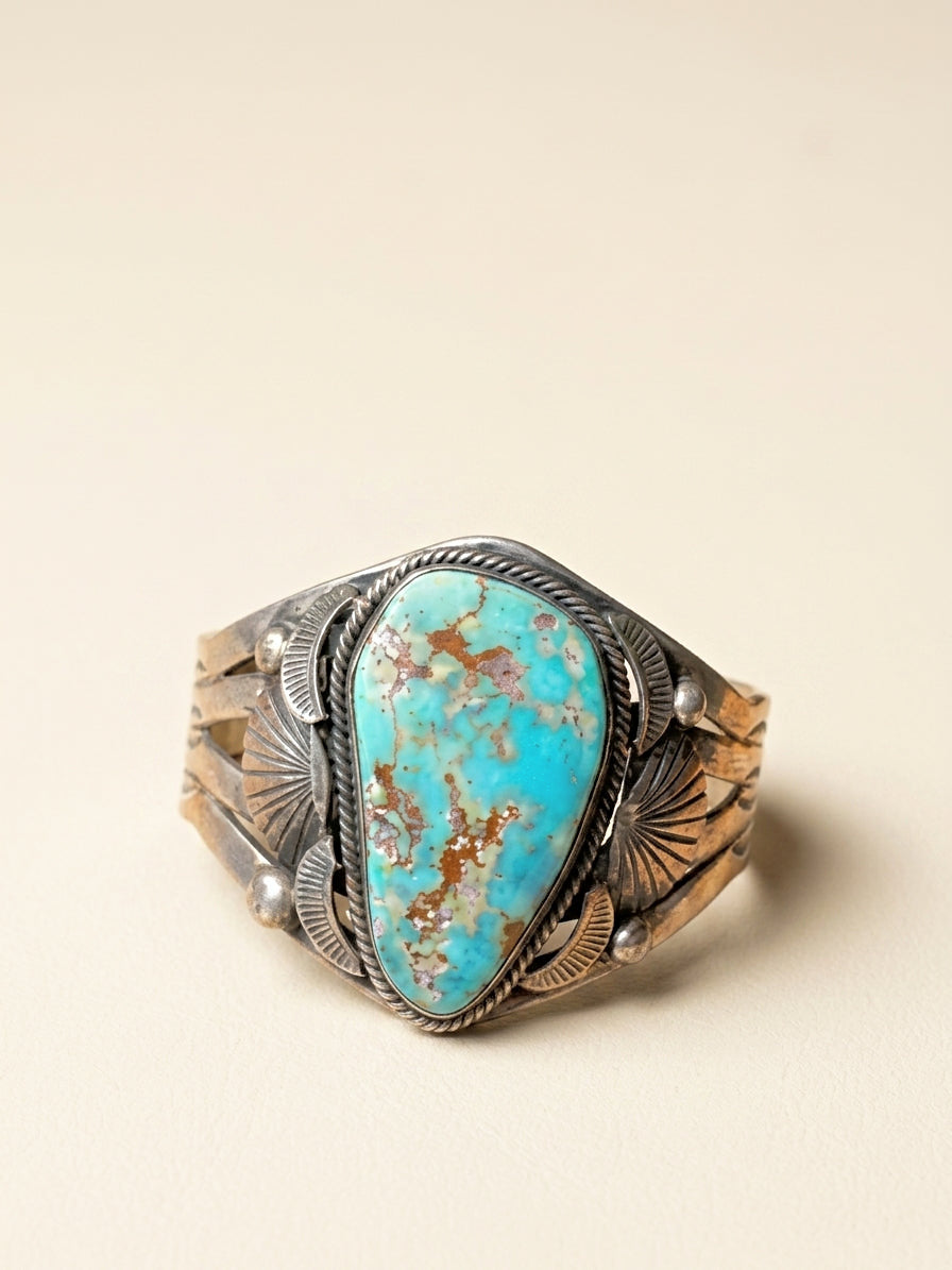 Kingman Turquoise Cuff Bracelet, Divine West Gallery
