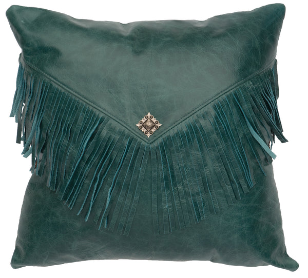 Peacock Leather Pillow