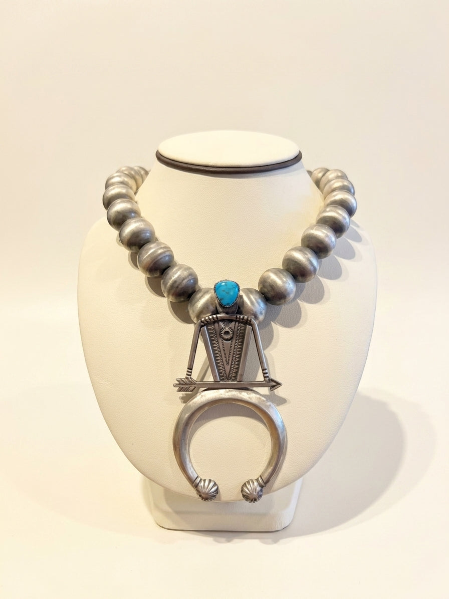 Turquoise Naja Navajo Pearl Necklace, Divine West Gallery