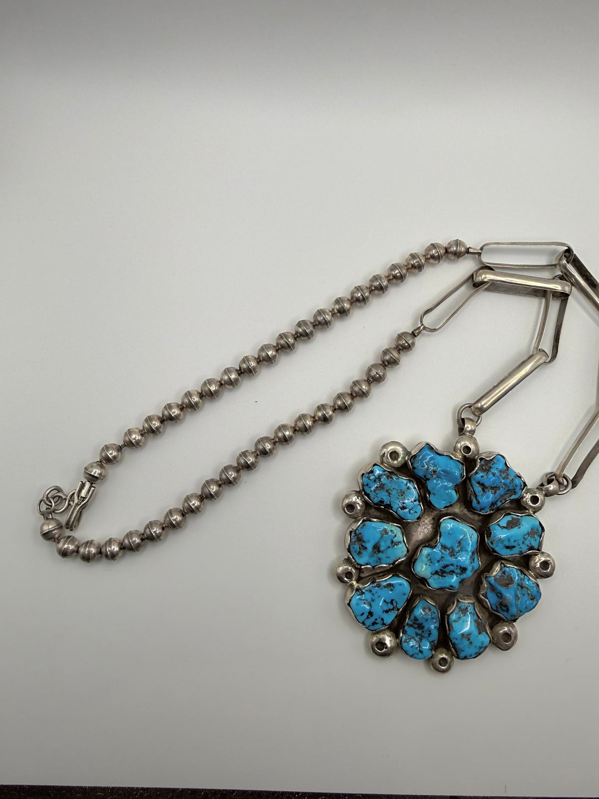 Blue Turquoise Nugget Cluster Necklace — Divine West