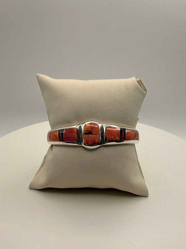 Spiny Oyster and Opal Cuff Bracelet