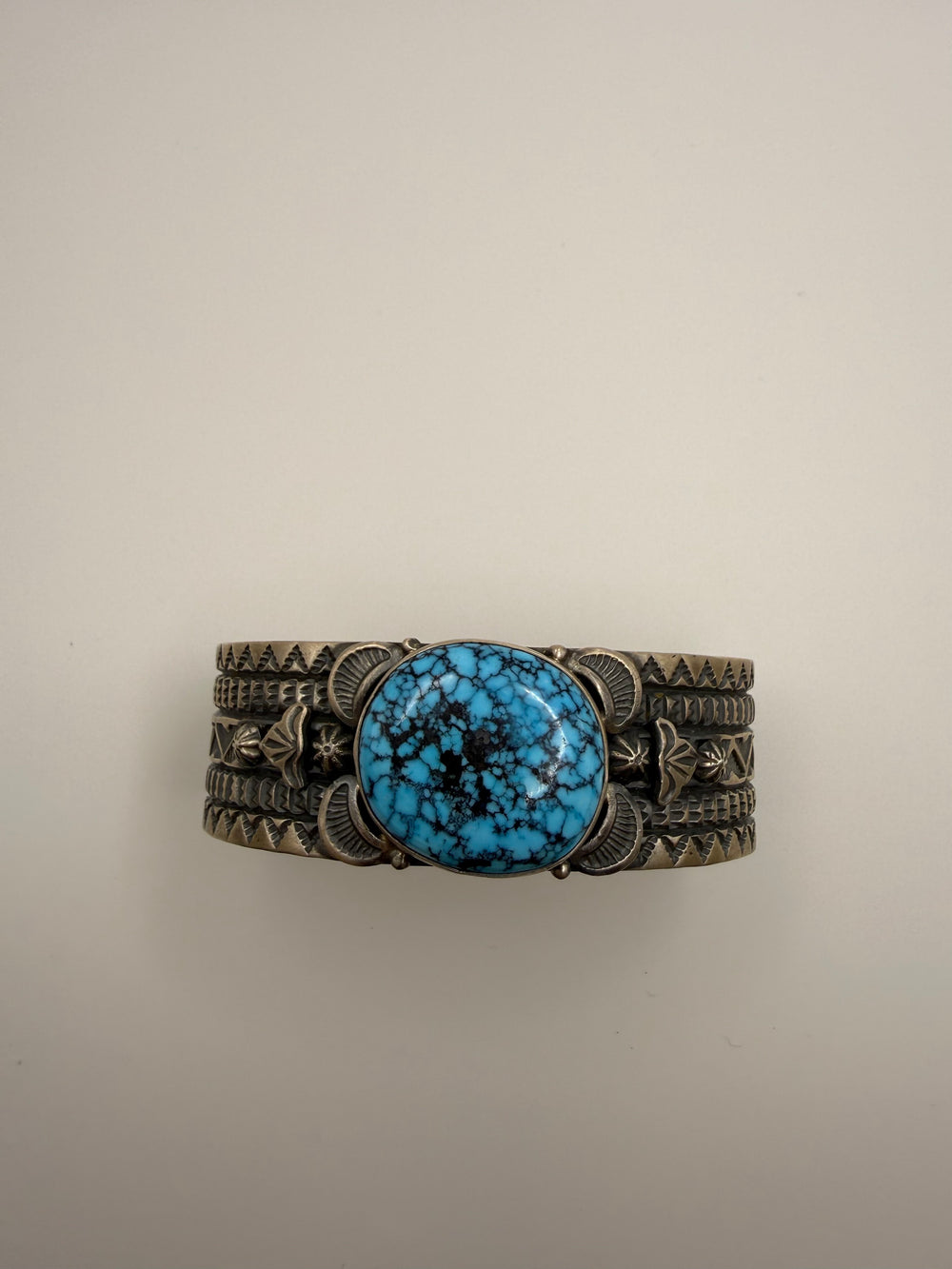 Blue Spiderweb Turquoise Cuff Bracelet — Divine West