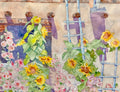 Rene Labrado - Blue Ladders w/ Sunflowers