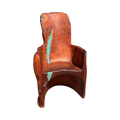 Divine West - Mesquite Wood Turned Chair with Turquoise Inlay