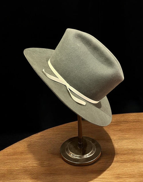 Charcoal Grey Hat w/ 3 Ply Light Grey Band