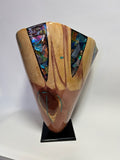 Shangrila Woodworks - Purple Heart Juniper Vase w/Dichroic Glass