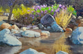 Flowing Through Rock and Color, oil painting by Sean Wallis, 24 by 36 inches