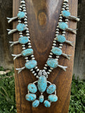 K Y - White Water Turquoise Squash Blossom