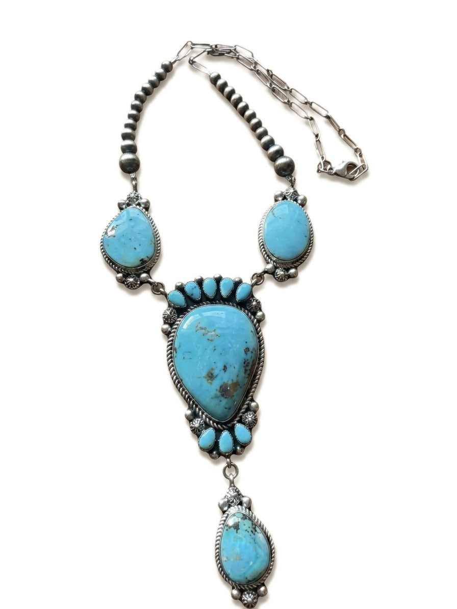 Turquoise Lariat Necklace, Divine West Gallery