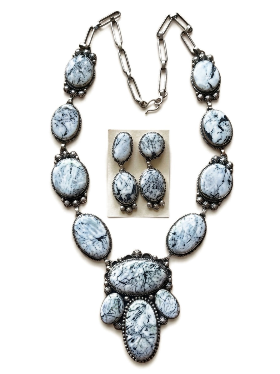 White Buffalo Turquoise Lariat Necklace, Divine West Gallery