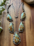K Y - Number 8 Turquoise Lariat Necklace