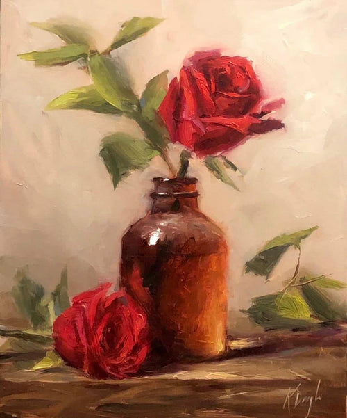 Red Rose in Vintage Stubby
