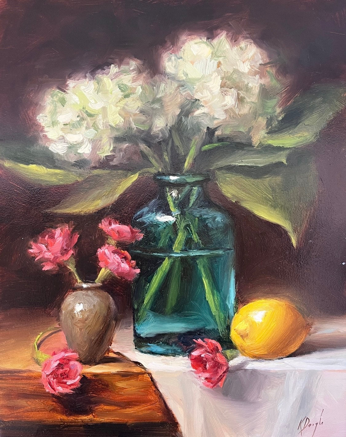 Karen Daigle - Hydrangea & Carnations with Lemon