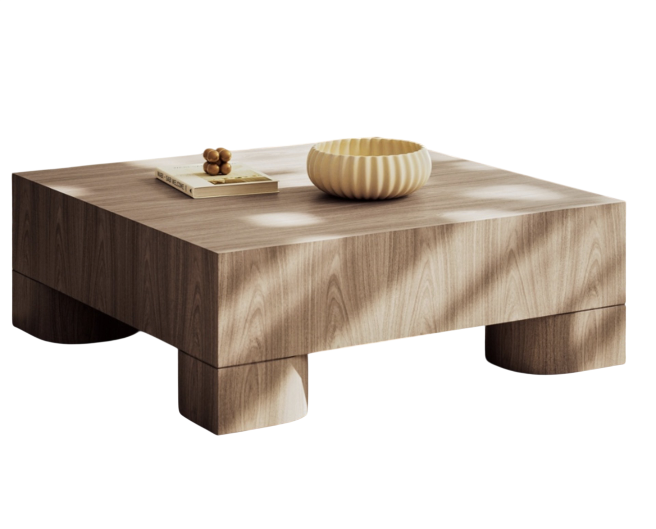 Divine West - Walnut Eka Side Coffee Table