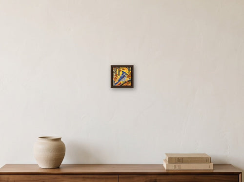 A Feathered Pause in the Pines, shown staged in a furnished interior