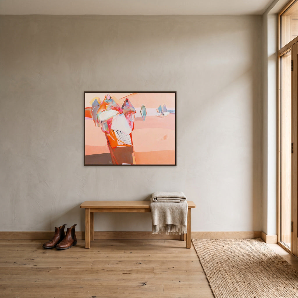Crossing Paths, shown staged in a furnished interior