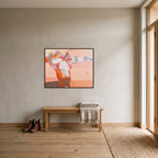 Crossing Paths, shown staged in a furnished interior