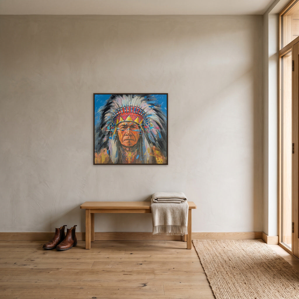 Keeper of Stories, shown staged in a furnished interior
