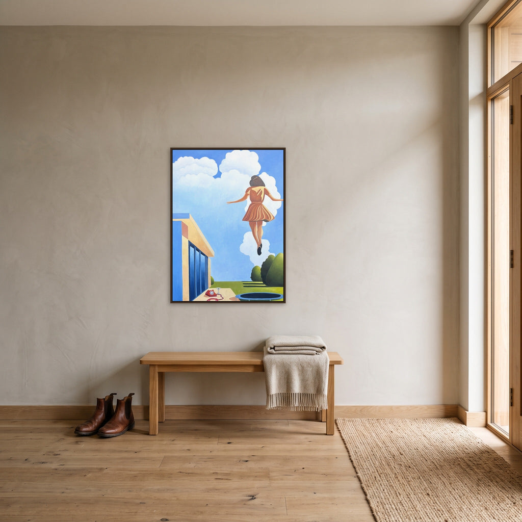 Left Hanging, shown staged in a furnished interior
