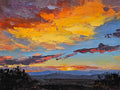 Sky in Flames, oil painting by Sean Wallis, 11 by 14 inches