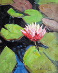The Lone Lily, oil painting by Sean Wallis, 10 by 8 inches