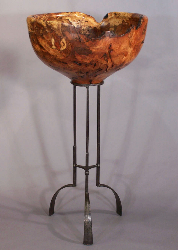 Wood Turned Pot on Stand #681