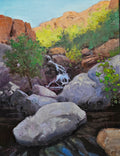 Where Water Carves Rock, oil painting by Sean Wallis, 24 by 18 inches